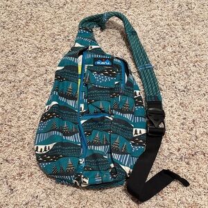 Kavu Blue and Black Patterned Backpack